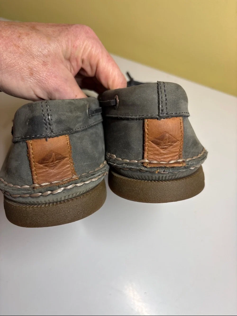 Sperry Topside Gray Leather Non-Marking Boat Shoe Size 12